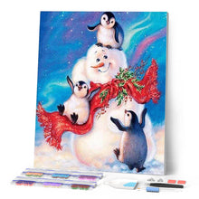 Carica l'immagine nel visualizzatore di Gallery, Diamond Painting - Pupazzo Di Neve E Pinguini