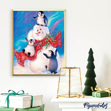 Carica l'immagine nel visualizzatore di Gallery, Diamond Painting - Pupazzo Di Neve E Pinguini
