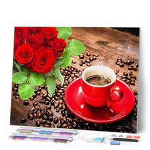 Carica l'immagine nel visualizzatore di Gallery, Diamond Painting - Bouquet Di Rose E Caffè