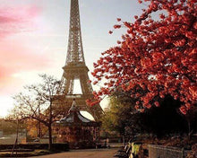 Carica l'immagine nel visualizzatore di Gallery, Diamond Painting - Torre Eiffel E Fiori Rossi