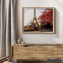 Carica l'immagine nel visualizzatore di Gallery, Diamond Painting - Torre Eiffel E Fiori Rossi