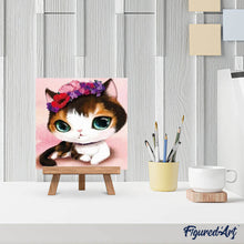 Carica l'immagine nel visualizzatore di Gallery, Diamond Painting - Gatto Con Gli Occhi Verdi
