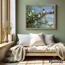 Carica l'immagine nel visualizzatore di Gallery, Diamond Painting - Uccelli Su Un Ramo Fiorito