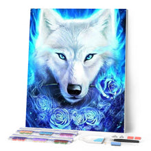 Carica l'immagine nel visualizzatore di Gallery, Diamond Painting - Lupo E Rose Blu