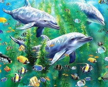 Carica l'immagine nel visualizzatore di Gallery, Diamond Painting - Delfini Sott'Acqua