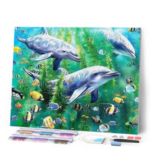 Carica l'immagine nel visualizzatore di Gallery, Diamond Painting - Delfini Sott'Acqua
