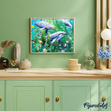 Carica l'immagine nel visualizzatore di Gallery, Diamond Painting - Delfini Sott'Acqua