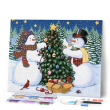 Carica l'immagine nel visualizzatore di Gallery, Diamond Painting - Pupazzi Di Neve E Albero Di Natale