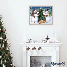 Carica l'immagine nel visualizzatore di Gallery, Diamond Painting - Pupazzi Di Neve E Albero Di Natale