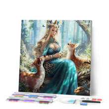 Carica l'immagine nel visualizzatore di Gallery, Diamond Painting - Fata E Cerbiatti Nella Foresta