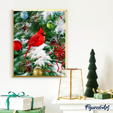 Carica l'immagine nel visualizzatore di Gallery, Diamond Painting - Uccello Sull'Albero Di Natale