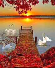 Carica l'immagine nel visualizzatore di Gallery, Diamond Painting - Piattaforma In Legno E Tramonto