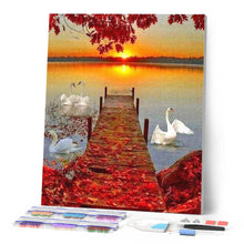 Carica l'immagine nel visualizzatore di Gallery, Diamond Painting - Piattaforma In Legno E Tramonto