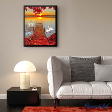 Carica l'immagine nel visualizzatore di Gallery, Diamond Painting - Piattaforma In Legno E Tramonto