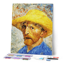 Carica l'immagine nel visualizzatore di Gallery, Diamond Painting - Autoritratto con cappello di paglia - Van Gogh