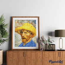 Carica l'immagine nel visualizzatore di Gallery, Diamond Painting - Autoritratto con cappello di paglia - Van Gogh
