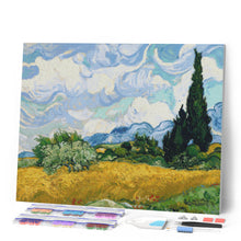Carica l'immagine nel visualizzatore di Gallery, Diamond Painting - Campo di grano con cipressi - Van Gogh