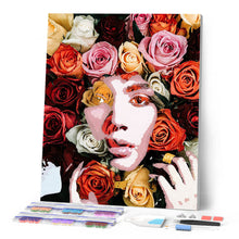 Carica l'immagine nel visualizzatore di Gallery, Diamond Painting - Viso tra le rose