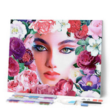 Carica l'immagine nel visualizzatore di Gallery, Diamond Painting - Viso incorniciato dai fiori