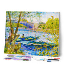 Carica l'immagine nel visualizzatore di Gallery, Diamond Painting - Pesca in primavera, ponte di Clichy - Van Gogh 40x50cm tela già incorniciata