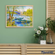 Carica l&#39;immagine nel visualizzatore di Gallery, Diamond Painting - Pesca in primavera, ponte di Clichy - Van Gogh 40x50cm tela già incorniciata