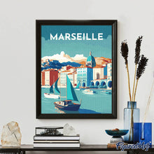 Carica l'immagine nel visualizzatore di Gallery, Diamond Painting - Poster di viaggio a Marsiglia