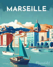 Carica l'immagine nel visualizzatore di Gallery, Diamond Painting - Poster di viaggio a Marsiglia