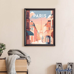 Diamond Painting - Poster di viaggio a Parigi 40x50cm tela già incorniciata