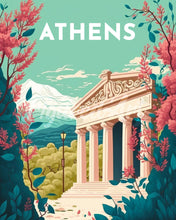 Carica l&#39;immagine nel visualizzatore di Gallery, Diamond Painting - Poster di viaggio ad Atene 40x50cm tela già incorniciata
