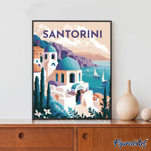 Carica l'immagine nel visualizzatore di Gallery, Diamond Painting - Poster di viaggio a Santorini