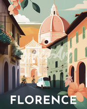 Carica l&#39;immagine nel visualizzatore di Gallery, Diamond Painting - Poster di viaggio a Firenze 40x50cm tela già incorniciata