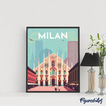 Carica l'immagine nel visualizzatore di Gallery, Diamond Painting - Poster di viaggio a Milano