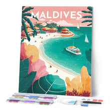 Carica l'immagine nel visualizzatore di Gallery, Diamond Painting - Poster di viaggio alle Maldive