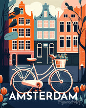 Carica l'immagine nel visualizzatore di Gallery, Diamond Painting - Poster di viaggio ad Amsterdam 40x50cm tela già incorniciata