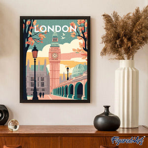 Diamond Painting - Poster di viaggio a Londra 2 40x50cm tela già incorniciata
