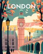 Carica l&#39;immagine nel visualizzatore di Gallery, Diamond Painting - Poster di viaggio a Londra 2 40x50cm tela già incorniciata