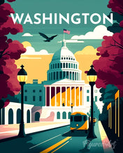 Carica l'immagine nel visualizzatore di Gallery, Diamond Painting - Poster di viaggio a Washington