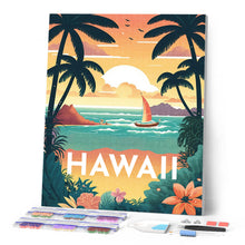 Carica l'immagine nel visualizzatore di Gallery, Diamond Painting - Poster di viaggio alle Hawaii