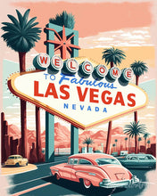 Carica l'immagine nel visualizzatore di Gallery, Diamond Painting - Poster di viaggio a Las Vegas 40x50cm tela già incorniciata