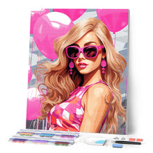 Carica l'immagine nel visualizzatore di Gallery, Diamond Painting - Diva con Palloncini Rosa