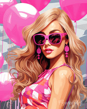 Carica l'immagine nel visualizzatore di Gallery, Diamond Painting - Diva con Palloncini Rosa