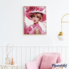 Carica l&#39;immagine nel visualizzatore di Gallery, Diamond Painting - Diva con Cappello Rosa