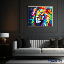 Carica l'immagine nel visualizzatore di Gallery, Diamond Painting - Leone Astratto Colorato