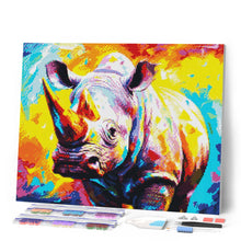Carica l'immagine nel visualizzatore di Gallery, Diamond Painting - Rinoceronte Astratto Colorato