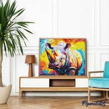 Carica l&#39;immagine nel visualizzatore di Gallery, Diamond Painting - Rinoceronte Astratto Colorato