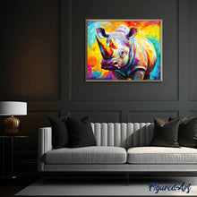 Carica l'immagine nel visualizzatore di Gallery, Diamond Painting - Rinoceronte Astratto Colorato