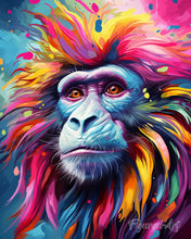 Carica l'immagine nel visualizzatore di Gallery, Diamond Painting - Babbuino Astratto Colorato
