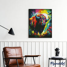 Carica l'immagine nel visualizzatore di Gallery, Diamond Painting - Bisonte Astratto Colorato
