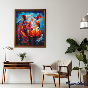 Diamond Painting - Ippopotamo Astratto Colorato