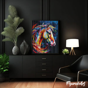 Diamond Painting - Cavallo Astratto Colorato